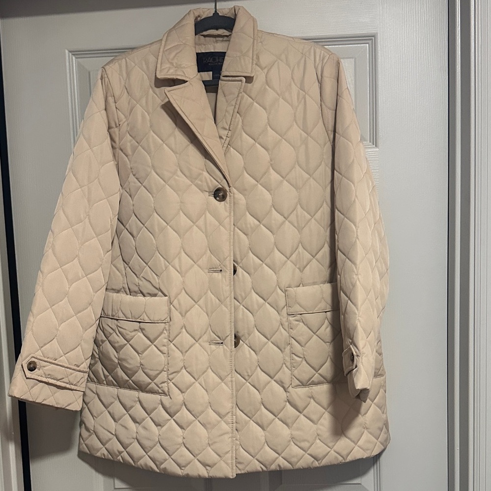 Rachel Roy Quilted Beige Jacket L NWOT
